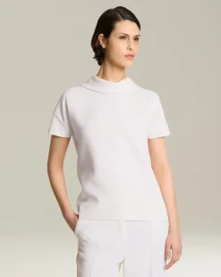 WOOL MOCK NECK BLOUSE