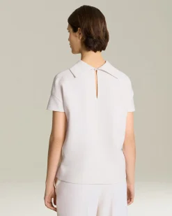 WOOL MOCK NECK BLOUSE