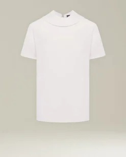WOOL MOCK NECK BLOUSE